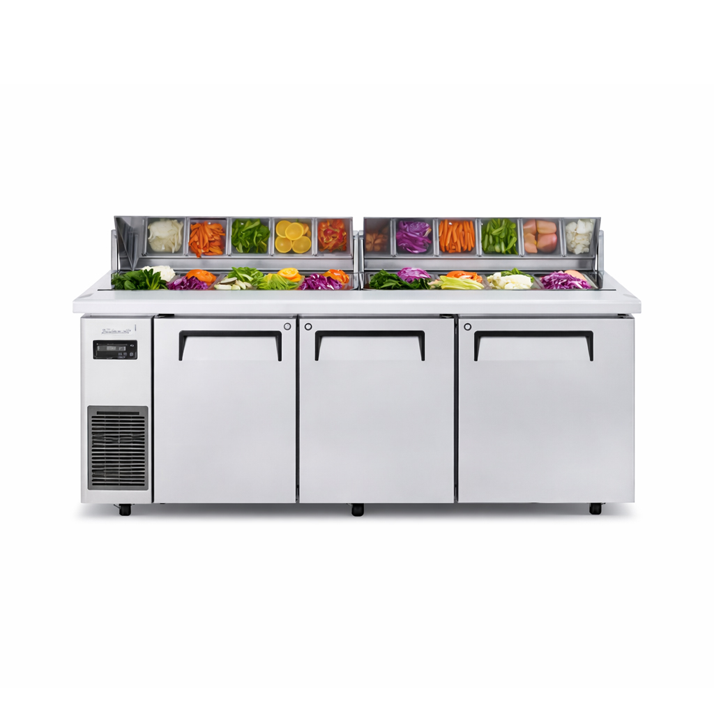 KING COMPANY CUR18-3SD Mesa Conservación Ensaladera 3 Puertas 598 Litros